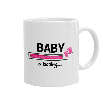 Baby is Loading GIRL, Ceramic coffee mug, 330ml (1pcs)