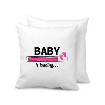 Baby is Loading GIRL, Sofa cushion 40x40cm includes filling