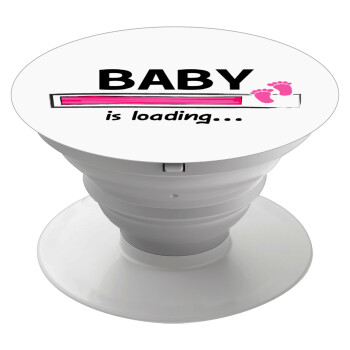 Baby is Loading GIRL, Phone Holders Stand  White Hand-held Mobile Phone Holder