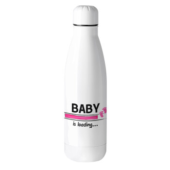 Baby is Loading GIRL, Μεταλλικό παγούρι θερμός (Stainless steel), 500ml