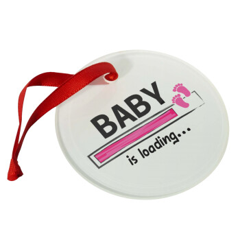 Baby is Loading GIRL, Christmas ornament glass 9cm