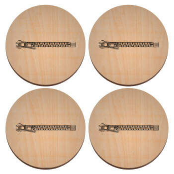 Zipper, ΣΕΤ x4 Σουβέρ ξύλινα στρογγυλά plywood (9cm)