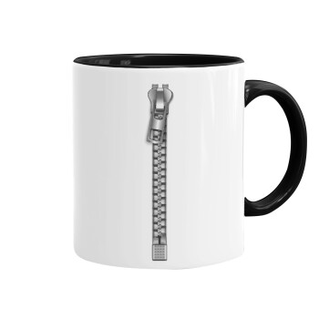 Zipper, Mug colored black, ceramic, 330ml