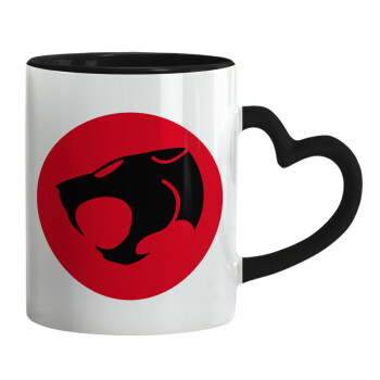 Thundercats, Mug heart black handle, ceramic, 330ml