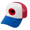 Adult Soft Trucker Hat with Red/Blue/White Mesh (POLYESTER, ADULT, UNISEX, ONE SIZE)