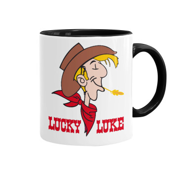 Lucky Luke, Mug colored black, ceramic, 330ml
