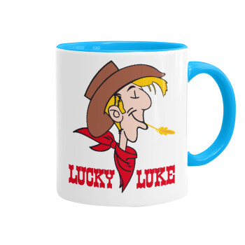 Lucky Luke, Mug colored light blue, ceramic, 330ml