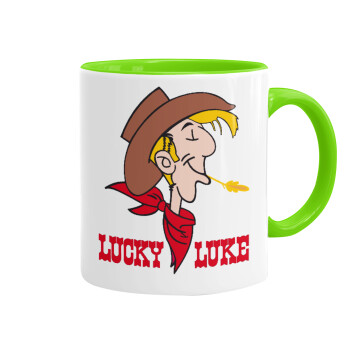 Lucky Luke, Mug colored light green, ceramic, 330ml