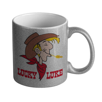 Lucky Luke, Κούπα Ασημένια Glitter που γυαλίζει, κεραμική, 330ml