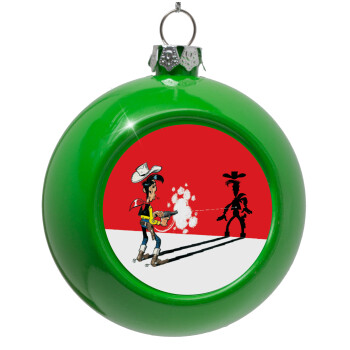 Lucky Luke shadows, Green Christmas tree ornament bauble 8cm