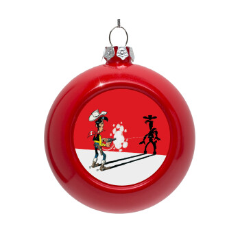 Lucky Luke shadows, Red Christmas tree ornament bauble 8cm