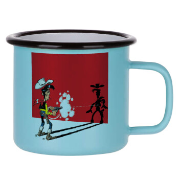 Lucky Luke shadows, Κούπα Μεταλλική εμαγιέ ΜΑΤ σιέλ 360ml