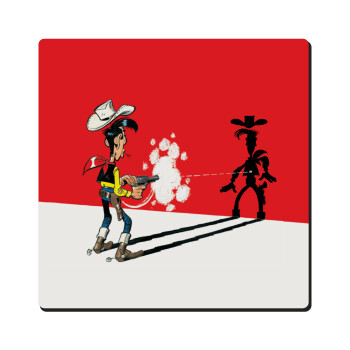 Lucky Luke shadows, Τετράγωνο μαγνητάκι ξύλινο 6x6cm