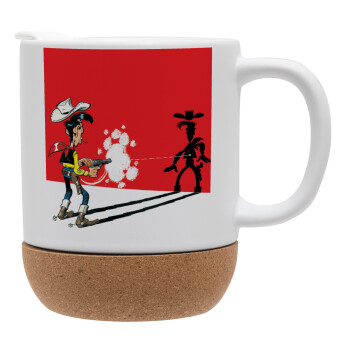 Lucky Luke shadows, Ceramic coffee mug Cork (MAT), 330ml (1pcs)