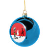 Blue Christmas tree ball ornament 8cm