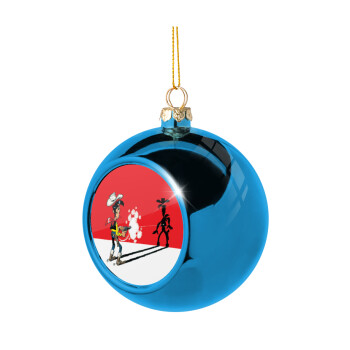 Lucky Luke shadows, Blue Christmas tree ball ornament 8cm