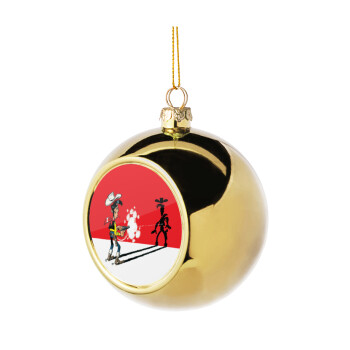 Lucky Luke shadows, Golden Christmas tree ball ornament 8cm