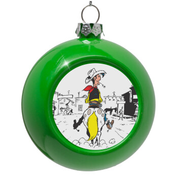 Lucky Luke comic, Green Christmas tree ornament bauble 8cm