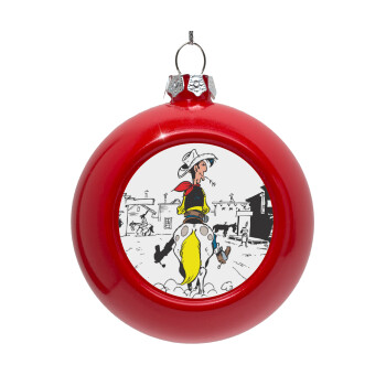 Lucky Luke comic, Red Christmas tree ornament bauble 8cm