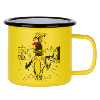 Lucky Luke comic, Metallic enamel MATT Yellow cup 360ml