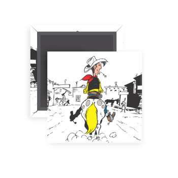 Lucky Luke comic, Μαγνητάκι ψυγείου τετράγωνο διάστασης 5x5cm