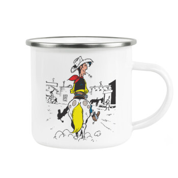 Lucky Luke comic, Metallic enamel cup white 360ml