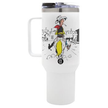 Lucky Luke comic, Mega Stainless steel Tumbler with lid, double wall 1,2L