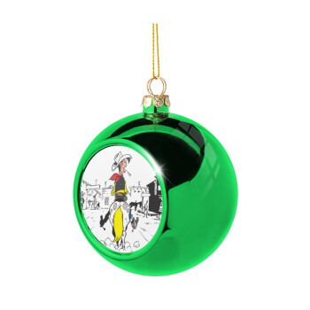 Lucky Luke comic, Χριστουγεννιάτικη μπάλα δένδρου Πράσινη 8cm