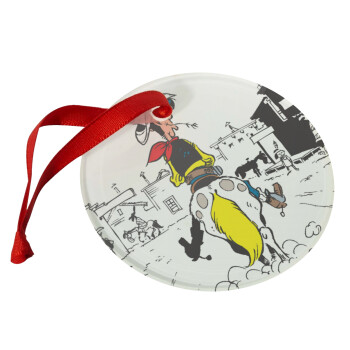 Lucky Luke comic, Christmas ornament glass 9cm