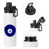 Metal water bottle with safety cap, aluminum 850ml