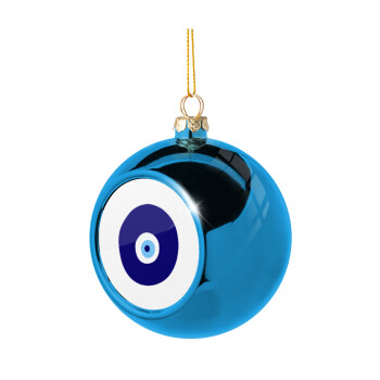 Χάντρα γαλαζιά, Blue Christmas tree ball ornament 8cm