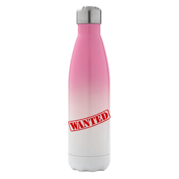 Wanted, Metal mug thermos Pink/White (Stainless steel), double wall, 500ml