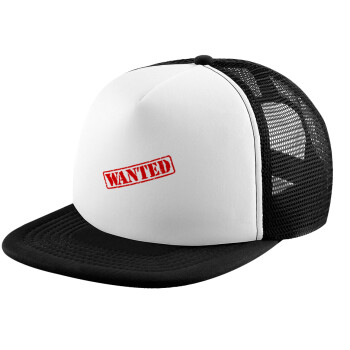 Wanted, Καπέλο παιδικό Soft Trucker με Δίχτυ ΜΑΥΡΟ/ΛΕΥΚΟ (POLYESTER, ΠΑΙΔΙΚΟ, ONE SIZE)