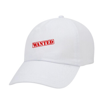 Wanted, Καπέλο Ενηλίκων Baseball Λευκό 5-φύλλο (POLYESTER, ΕΝΗΛΙΚΩΝ, UNISEX, ONE SIZE)