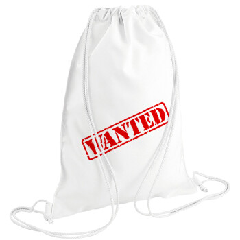 Wanted, Τσάντα πλάτης πουγκί GYMBAG λευκή (28x40cm)