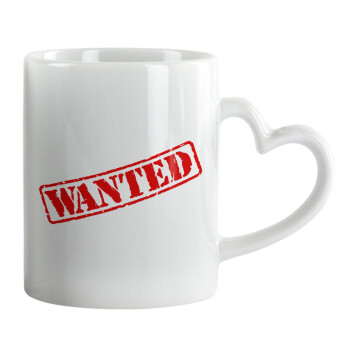 Wanted, Mug heart handle, ceramic, 330ml