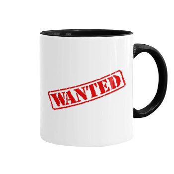 Wanted, Mug colored black, ceramic, 330ml