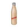 Glitter gold stainless steel thermos bottle, double-walled, 500ml