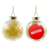 Transparent Christmas tree ball ornament with gold filling 8cm