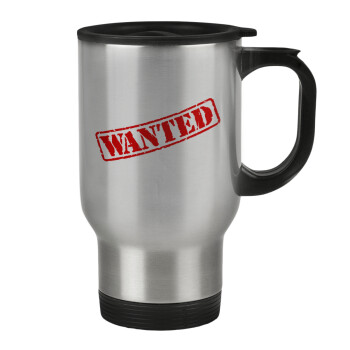 Wanted, Stainless steel travel mug with lid, double wall 450ml