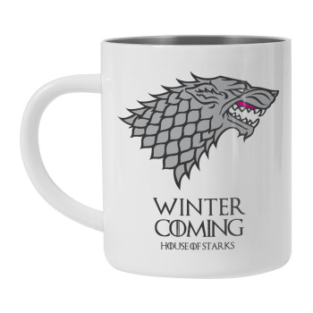 GOT House of Starks, winter coming, Κούπα Ανοξείδωτη διπλού τοιχώματος 300ml