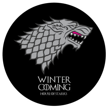 GOT House of Starks, winter coming, Mousepad Στρογγυλό 20cm