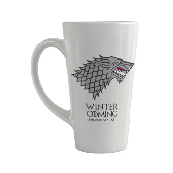 GOT House of Starks, winter coming, Κούπα κωνική Latte Μεγάλη, κεραμική, 450ml