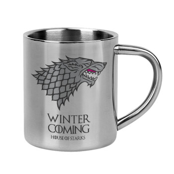GOT House of Starks, winter coming, Mug Stainless steel double wall 300ml