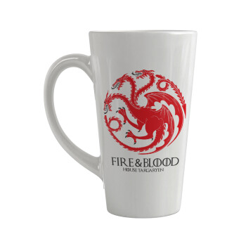GOT House Targaryen, Fire Blood, Κούπα κωνική Latte Μεγάλη, κεραμική, 450ml