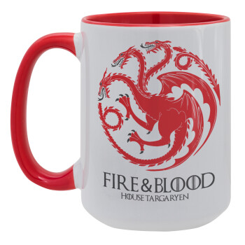 GOT House Targaryen, Fire Blood, Κούπα Mega 15oz, κεραμική Κόκκινη, 450ml