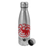 Metallic water bottle, stainless steel, 750ml