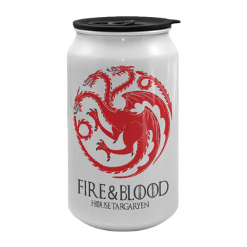GOT House Targaryen, Fire Blood, Κούπα ταξιδιού μεταλλική με καπάκι (tin-can) 500ml
