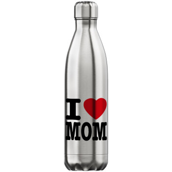 I LOVE MOM, Inox (Stainless steel) hot metal mug, double wall, 750ml