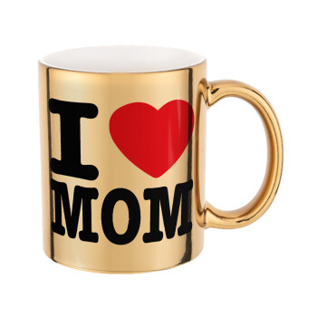 I LOVE MOM, Mug ceramic, gold mirror, 330ml